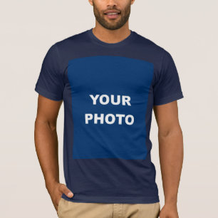 Navy Blue Add Image Photo Picture Logo Men's T-Shirt