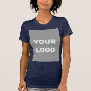 Navy Blue Add Your Image Photo Picture Logo T-Shirt