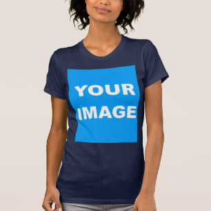 Navy Blue Add Your Image Photo Picture Logo T-Shirt