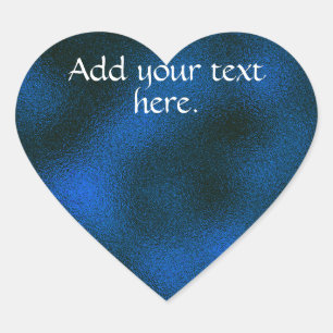 Navy Blue Add Your Own Text Heart Sticker