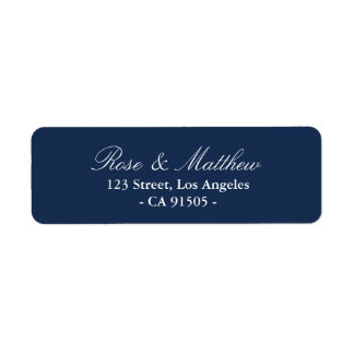 Navy blue address label