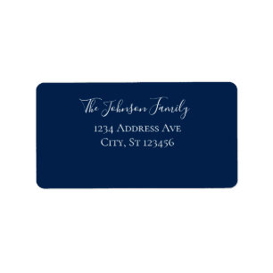 Navy Blue Address Label
