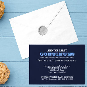 Navy Blue After Party Invitation
