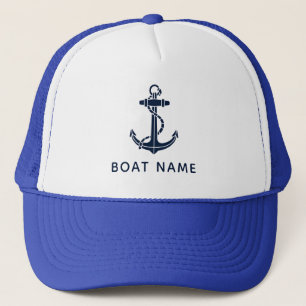 Navy Blue Anchor Boat Name Cruise Swag Custom Trucker Hat