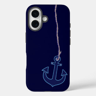 navy blue anchor iPhone 16 case