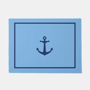 Navy Blue Anchor Doormat