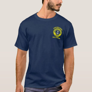 Navy blue Anchor nautical captain sailing summer T-Shirt
