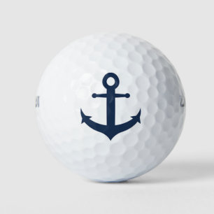 Navy Blue Anchor Nautical  Golf Balls