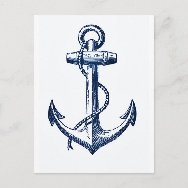 Navy Blue Anchor Postcard (Front)