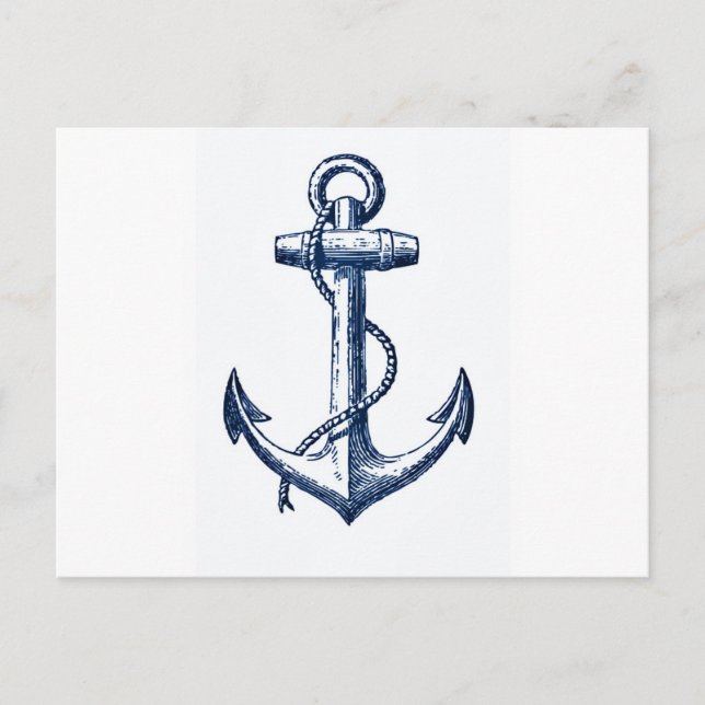 Navy Blue Anchor Postcard (Front)