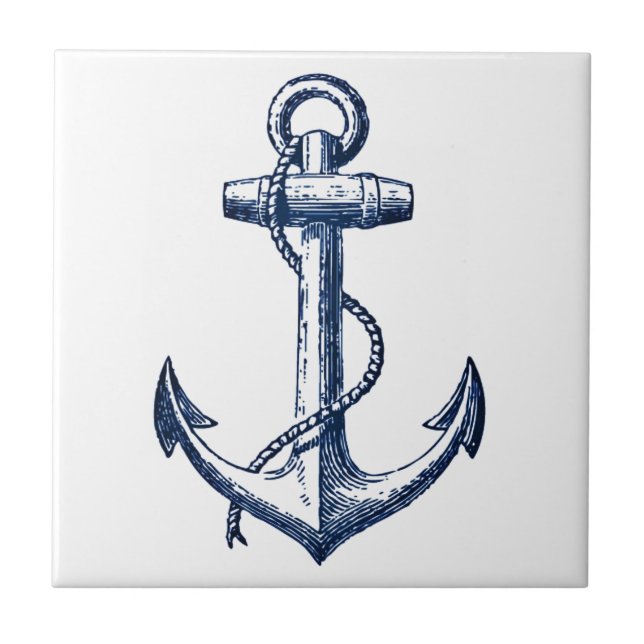 Navy Blue Anchor Tile (Front)