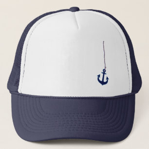 navy blue anchor trucker hat