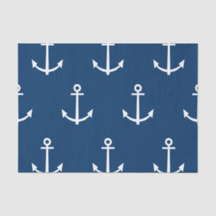 Navy Blue Anchors Pattern 1 Tissue Paper