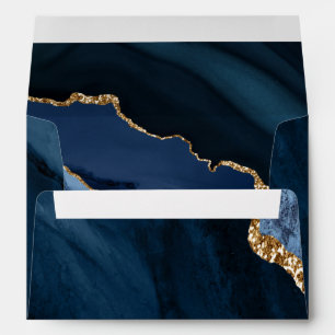 Navy blue and agate invitation envelope