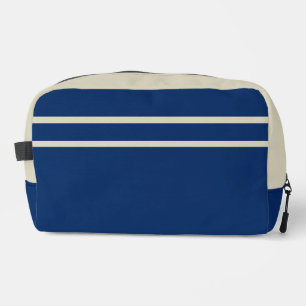 Navy Blue and Beige Dopp Kit