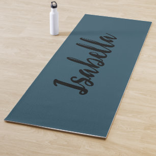 Navy blue and black modern clean look yoga mat