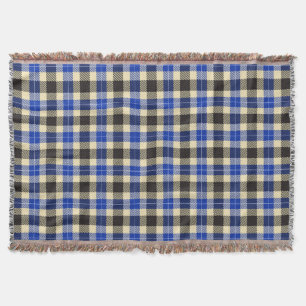 Navy Blue and Black Tartan Plaid Throw Blanket
