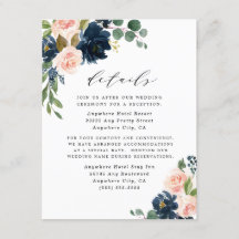 Navy Blue and Blush Pink Floral Country Wedding