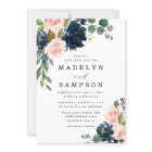 Navy Blue and Blush Pink Floral Country Wedding