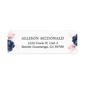 Navy Blue and Blush Pink Floral Wedding