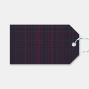 Navy Blue and Burgundy Plaid Gift Tag