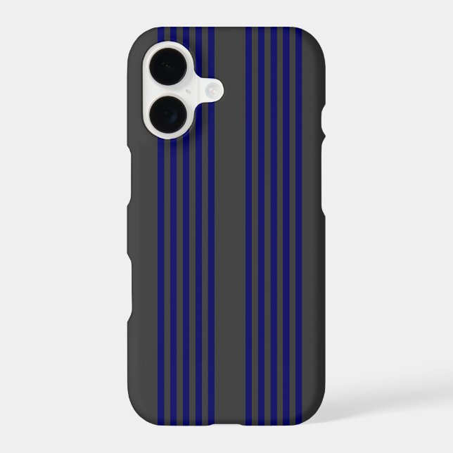 Navy blue and charcoal five stripes pattern (Back)