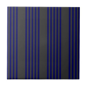 Navy blue and charcoal five stripes pattern tile