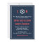 Navy Blue and Coral Nautical Wedding Invitation