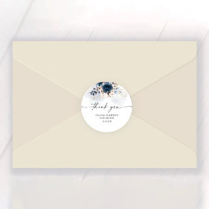 Navy Blue and Dusty Rose Baby Shower Classic Round Sticker