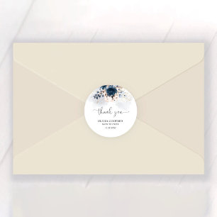 Navy Blue and Dusty Rose Baby Shower Classic Round Sticker