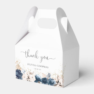 Navy Blue and Dusty Rose Baby Shower Favour Box