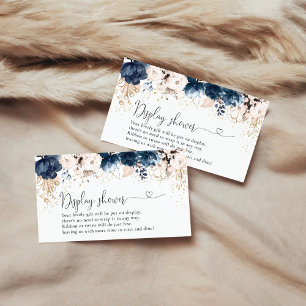 Navy Blue and Dusty Rose Display Shower Card