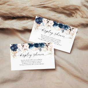 Navy Blue and Dusty Rose Display Shower Enclosure Card