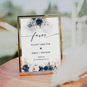 Navy Blue and Dusty Rose Favour Sign