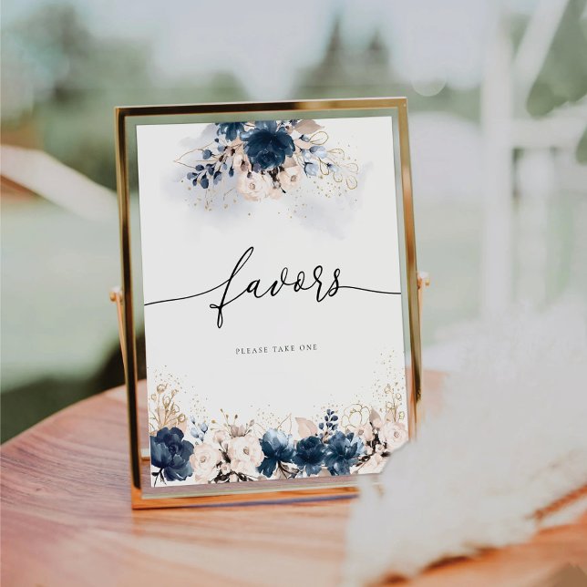 Navy Blue and Dusty Rose Favours Sign (Creator Uploaded)