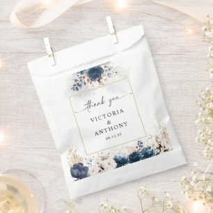 Navy Blue and Dusty Rose Wedding Ceremony Favour Bags