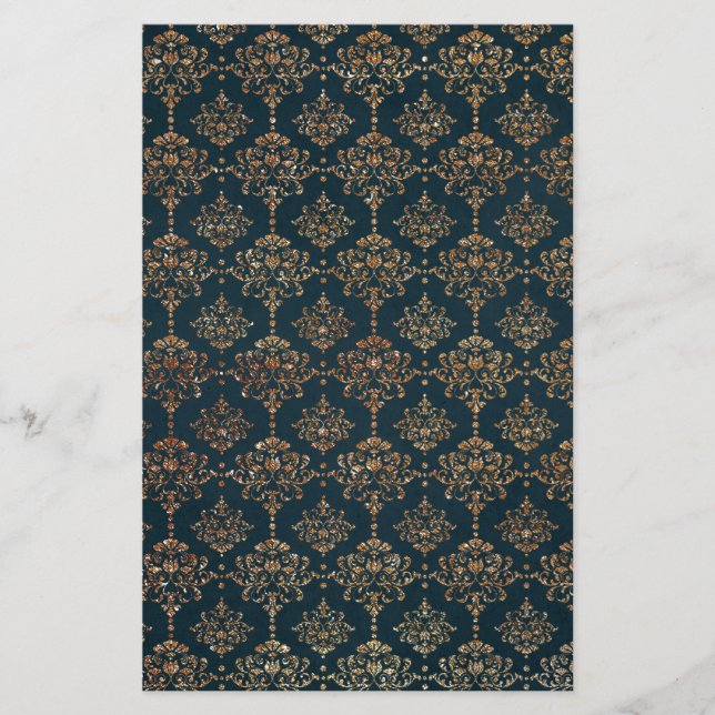 Navy Blue and Faux Glitter Gold (Front)