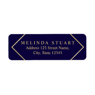 Navy Blue and Faux Gold Foil Elegant