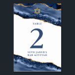Navy Blue and Gold Agate Geode Rock Table Number<br><div class="desc">Use the template to fill in your information. The "Customise further" feature can be used to change the font (size,  style,  colour),  add more lines of text or change the layout.</div>