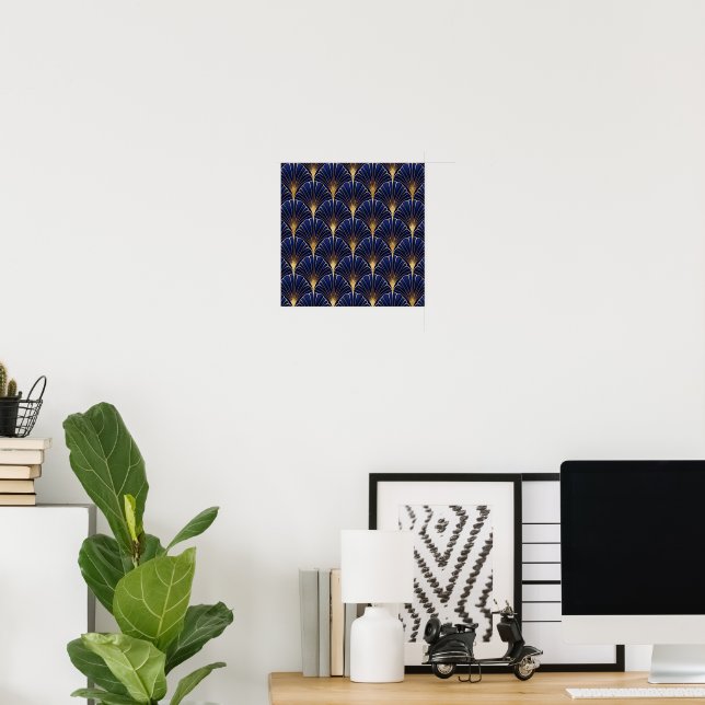 Navy blue and gold art deco poster (Home Office)