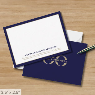 Navy Blue and Gold Business Logo Card