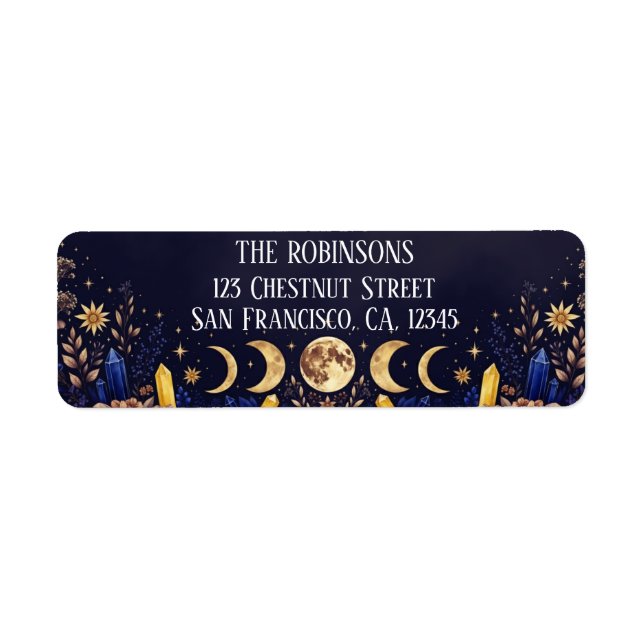 Navy Blue and Gold Celestial Moon Phase (Front)