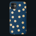 Navy Blue and Gold City Dots Case-Mate Samsung Gal Case-Mate iPhone Case<br><div class="desc">A phone case that is modern and on-trend with dots of faux gold glitter on a dark navy blue background.</div>