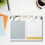 Navy Blue and Gold Floral Weekly Calendar Notepad<br><div class="desc">Get organised for back to school and show your school spirit with this navy blue and gold watercolor floral weekly calendar that features five custom text areas that allow you to customise your weekly family or teacher calendar notepad to best fit your needs. Suggested areas include a title area for...</div>