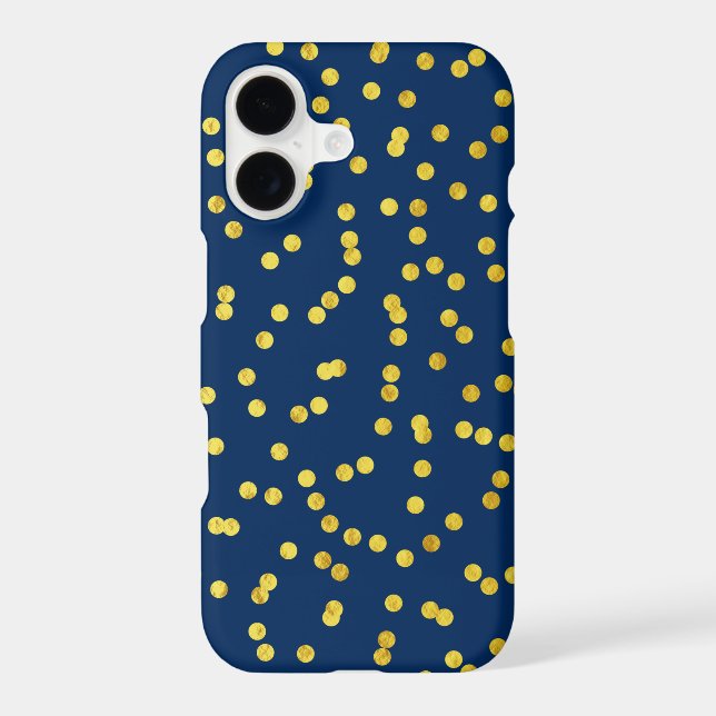Navy Blue and Gold Foil Look Confetti (Back)