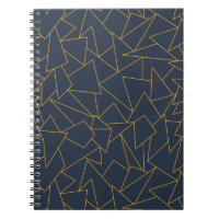 Navy blue and gold geometric
