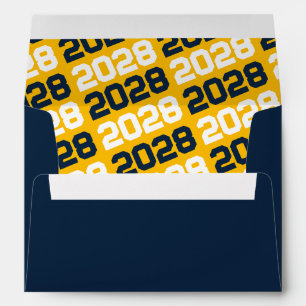 Navy Blue and Gold Graduation Envelopes