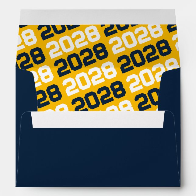 Navy Blue and Gold Graduation Envelopes (Back (Bottom))