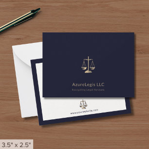 Navy Blue and Gold Justice Scale Legal Card