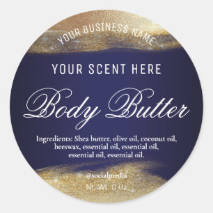 Navy Blue And Gold Labels